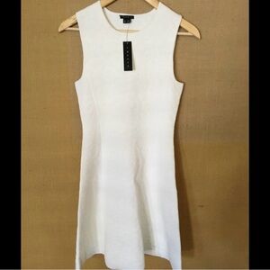 Theory white textured knit dress